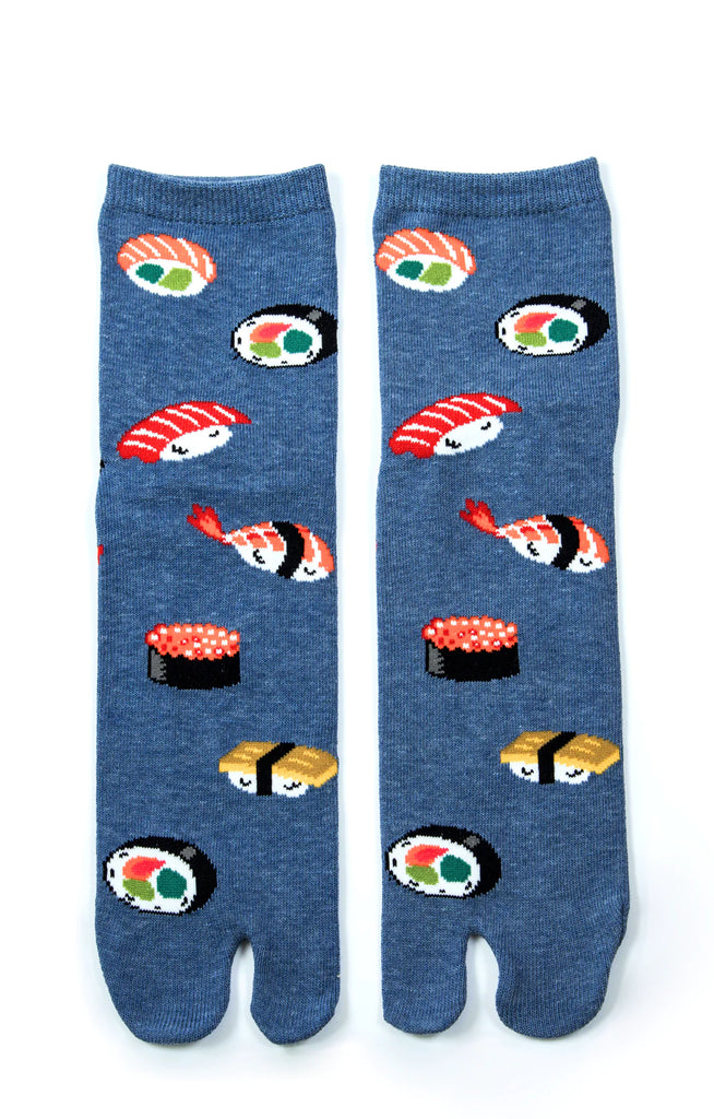 This is a photo of Socks Up's product name SUSHI TABI TOE SOCKS Denim color