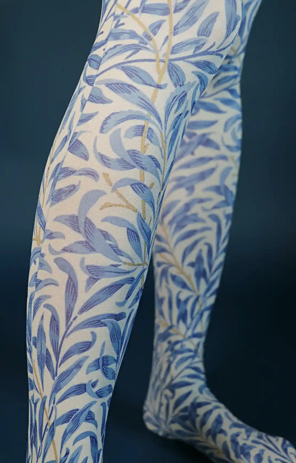 Blue Willow Boughs by William Morris Printed Art Tights