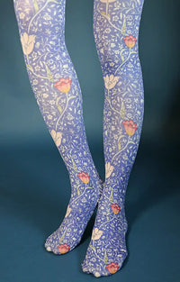 Blue Medway by William Morris Printed Art Tights