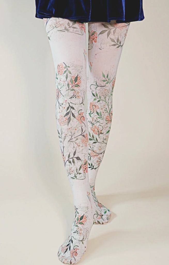 Floral Chain Over The Knee Socks
