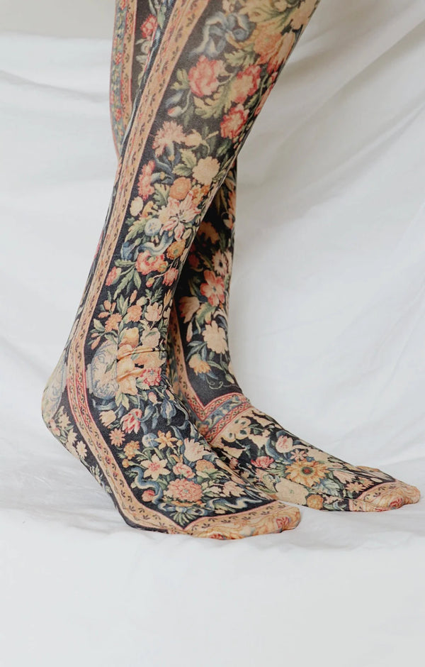 Side of a woman's leg wearing a pair of Tabbisocks Savonnerie The Metropolitan Museum of Art Printed Art Tights