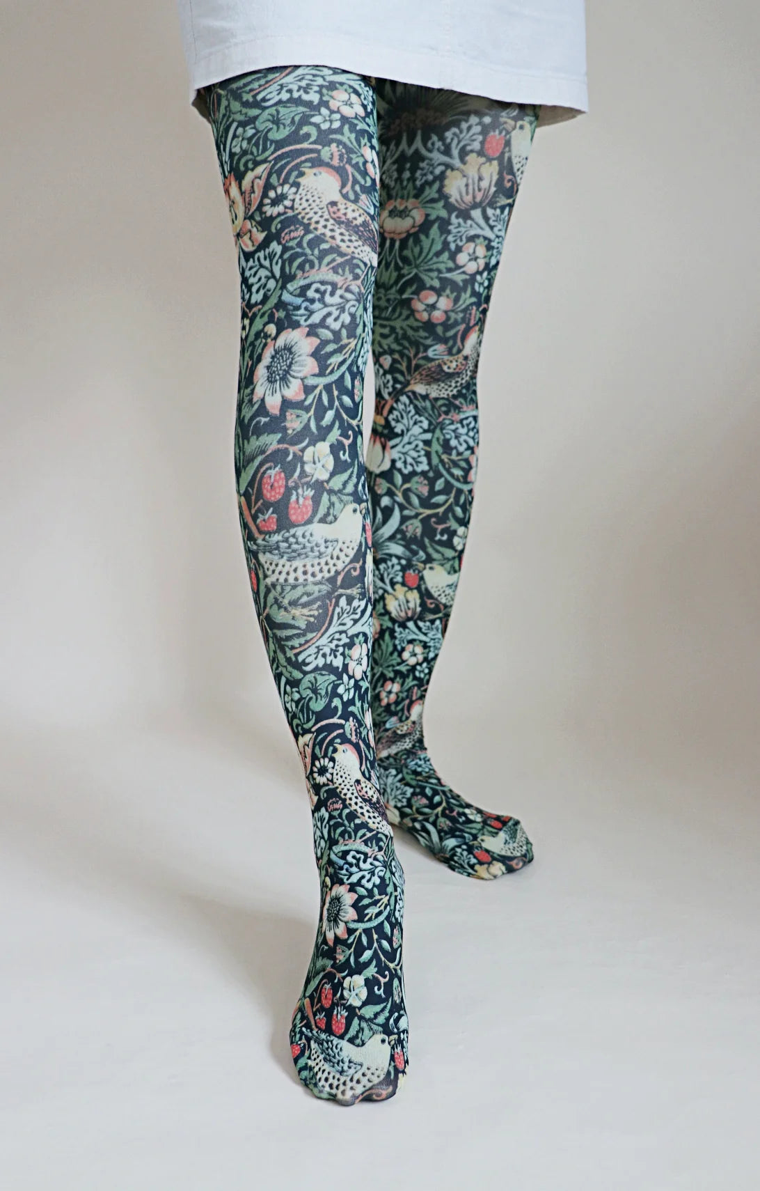 Strawberry Thief By Wiiliam Morris Printed Art Tights
