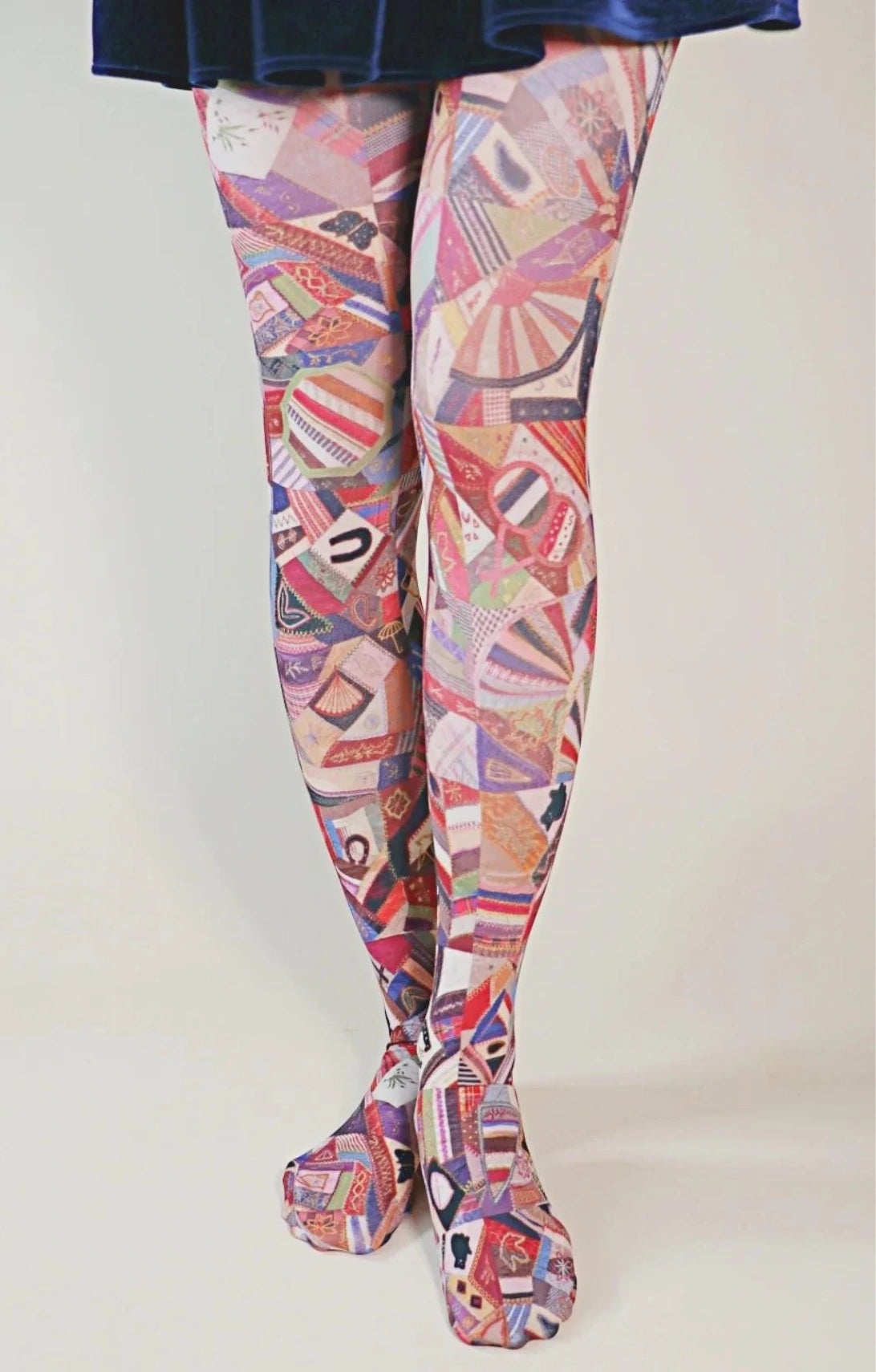Quilt Patchwork Of Art Printed Tights