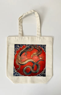 NINJA SOCKS' Hokusai Dragon & Feminine Wave (Menami) red dragon pattern